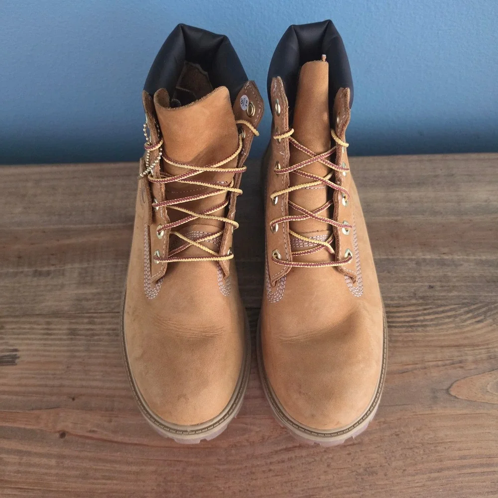 Timberland Mens 6 Inch Premium Waterproof Boots Wheat Tan Nubuck Soft Toe 7.5
